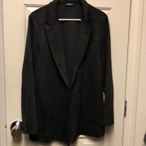 Black Blazer Faux Suede Large Like New Never Worn